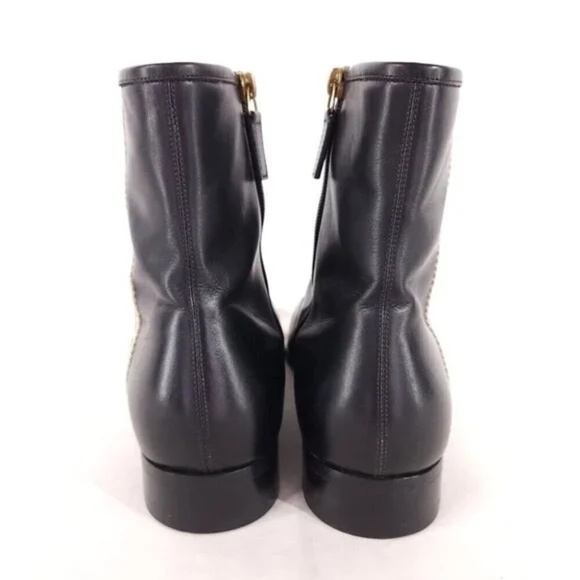 Gucci Black Bonny Leather Logo Zipper Boots Size 9 - Picture 5 of 8